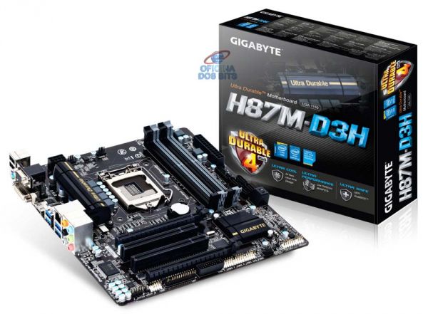 PLACA MÃE LGA 1150 GIGABYTE GA-H87M-D3H DDR3 1600MHZ